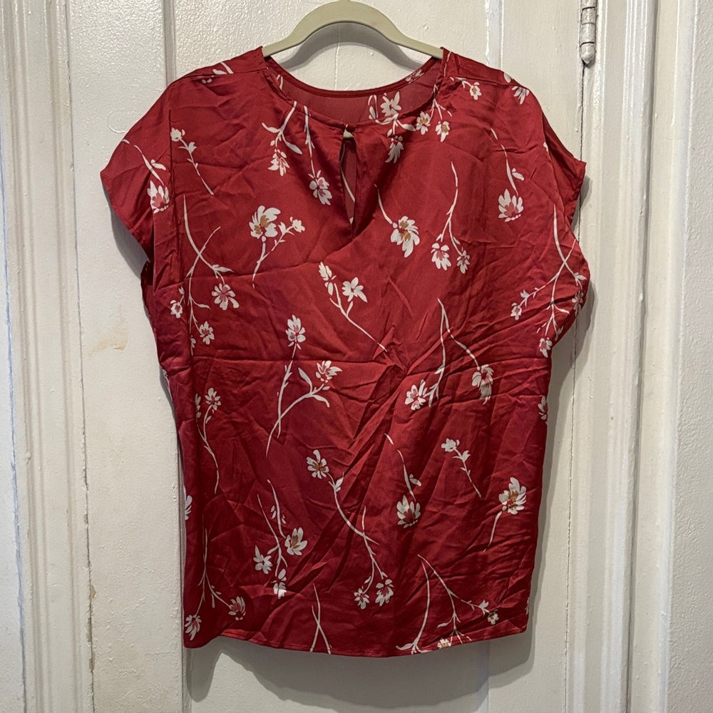 Halogen Burgundy Floral Blouse - Picture 2 of 4